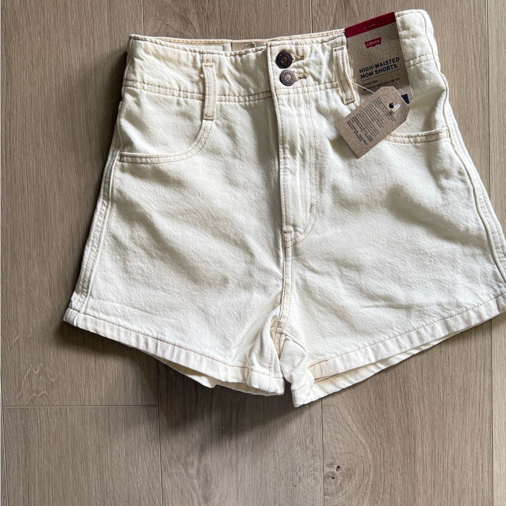 Levi's High-Waisted White Shorts